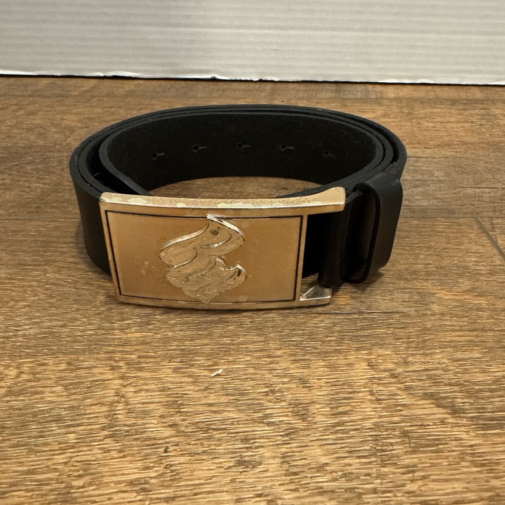 Y2K Rocawear Black Belt Top Grain Leather, Model RW 004/N - Size 38/95